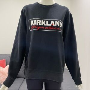KIRKLAND SIGNATURE Sweatshirt Women's Large/Men's Medium Embroidery Black Costco